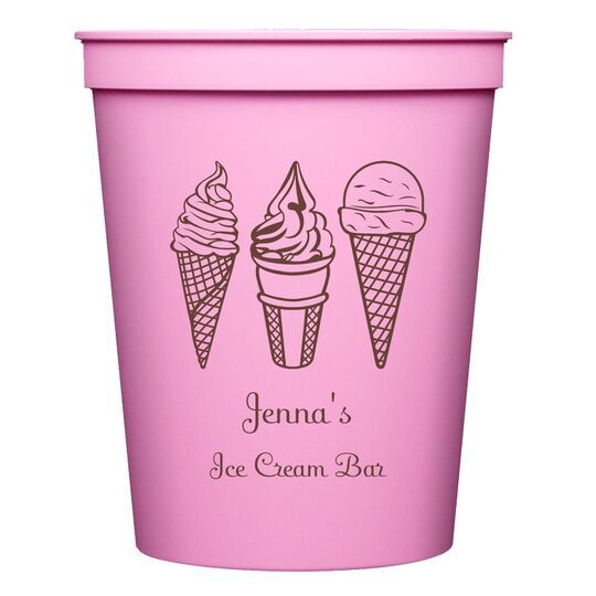 Ice Cream Cone Trio Stadium Cups